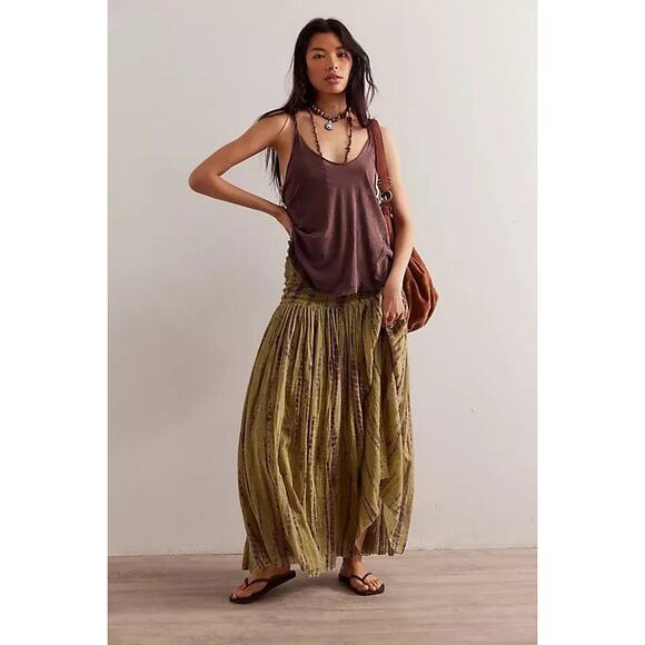 Free People Dresses & Skirts - Free People One Ravenna Printed Convertible Maxi Skirt Earth Combo Tie Dye XS